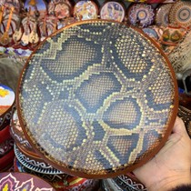 Xinjiang tambourine national musical instrument ornaments pendant cowhide painted snakeskin performance props hotel decoration home accessories