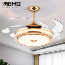 52 inch invisible big ceiling fan lamp 2021 new home living room dining room electric fan chandelier integrated wind