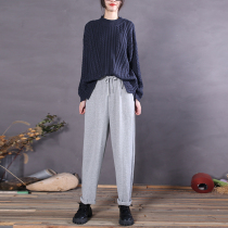 2021 original design semi-high neck twist weaving features pure cotton thread antistatic knitted sweater Joker loose