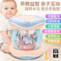 Childrens toys Baby with music Baby early education puzzle carousel Drum Rechargeable Hand drum Electric