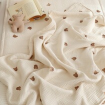 Korean Small Bear Cover Blanket Ins Six Layers Pure Cotton Cotton Cloth Towel Spring Autumn Summer Thin Air Conditioning Quilt Baby Stroller Blanket