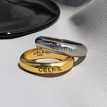 CEL Europe and Americas big-name high-level letter ring female fashion personality ins cold style simple niche design