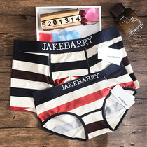 Jiang Bang New striped couples underwear cotton cute modal summer underwear men and women personality creative set