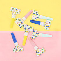 Colorful Dots Blow Dragon Roll Mouth Whistle Trumpeter Adults Party Birthday Party Childrens Toy Event Bassist