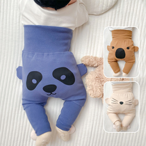 Baby large pp pants spring clothing boy baby pants spring autumn pure cotton high waist and belly protection big fart pants outside wearing spring