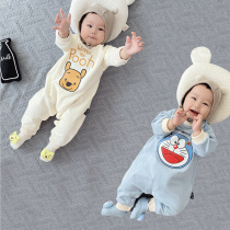 Baby Spring Out of the Yangqi Haced Spring Festival Female Male Newborn Baby Conjoined Clothes Spring Clothing Suit Spring Autumn Super Cute