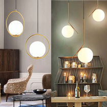 Nordic postmodern bedroom bedside lamp simple creative personality restaurant bar counter gold glass ball single head small chandelier