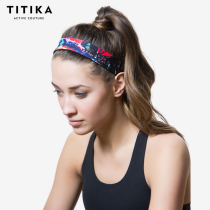 Tititika yoga exercise hair belt quick dry elastic sweat absorption positive and negative two color Women wide narrow side running headband 7064
