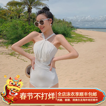 South Korean ins gather swimsuit triangle siamese thin belly cover sexy European and American hot spring net red vacation les swimsuit woman