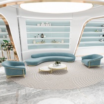 Office sofa coffee table combination suit clothing store Beauty Salon reception office rest area light luxury curved sofa
