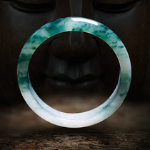 Zhen Yun Meiyu natural jade bracelet A goods floating sun green jade bracelet ice waxy seed belt identification live special shot
