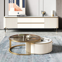 2022 new light and luxurious rock board TV cabinet tea table combination modern minimalist living-room ideostyle designer high-style furniture
