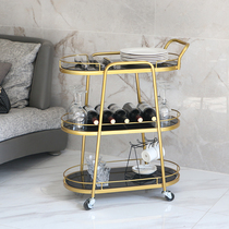 Nordic mobile Wrought iron dining car Tea cart trolley Household wine cart Beauty salon cake cart Snack cart