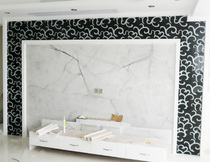 Set made manufacturer Back paint Baking Varnish Steel Art Glass Living-room Table 7-Shaped Separate Splicing White Black Bottom Ograin