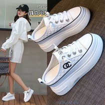 Net Red Bag Head Slippers Casual Shoes Woman 2022 Summer Half slippers Heightening Women Shoes One Foot Outside Wearing Tide Shoes