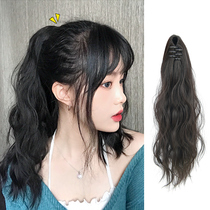 Wig female ponytail strap fake ponytail high ponytail long hair curly hair braid wool roll grip clip large wave