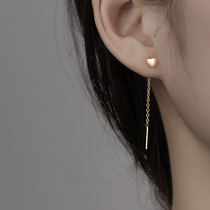 2022 new pure silver loving ear line plated 18k rose gold earrings small and delicate flow SuVersailles earrings