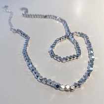 Foot Silver Necklace 990 Unique Broken Silver Subblock Chain Light Extravagant Silver Shatsui Silver more than two Design Sensation Small Crowdbone Love