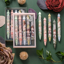 Three years of the second class of hemp ball Twins press gel pen high color value water pen cute super cute black pen ins Japanese color push pen girl type press ball pen set Teachers Day gift