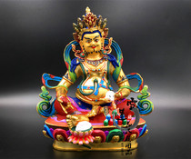 Nepal painted yellow fortune Buddha statue 7 inch 21cm