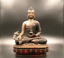 Nepal antique medicine Buddha statue high (16 5cm) made in Qinghai Taer Temple