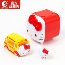 Tide rising anime riding family Sanrio pudding dog clockwork small garage combination Childrens Day gift toys