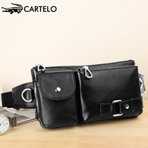 Cartile crocodile leather running bag male cowhide multifunctional Leisure Business Mens bag real cowhide sports waist chest bag tide