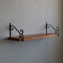 Solid wood partition shelf Wall kitchen wall storage shelf American living room bedroom wall-mounted bookshelf