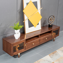Brazilian Yellow Sandalwood Solid Wood TV Cabinet Brief Modern Light Lavish Full Wood Log Living Room 2 2 m Furniture Extremely Minimalist