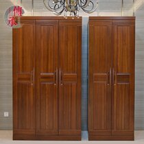 Golden sandalwood solid wood wardrobe Full solid wood 2 doors 3 doors Childrens wardrobe Bedroom wardrobe Log PK walnut