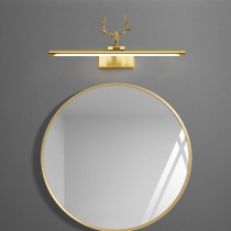 Toilet mirror headlight simple modern led mirror cabinet special light American luxury antlers all copper bathroom cabinet lamps