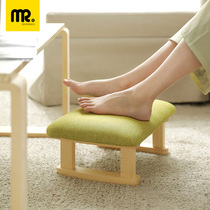 Footbed stool foot rest leg office foot artifact foot stool foot stool low stool pedal sofa Nordic fabric solid wood