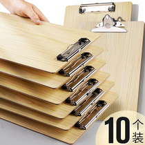 10 wooden clamps a4 folder hardboard writing board Folder board folder cardboard A la carte restaurant kitchen menu clip Office supplies A5 bill stationery Student thickened writing pad board pad cardboard