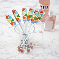 Stained glass rod for coffee ins wind net red cute spoon fairy stick heat-resistant dessert spoon creative stirring stick