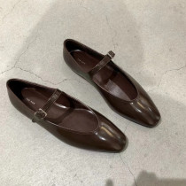 Small crowdThe * Row full genuine leather Mari rare shoes Soft leather Soft bottom comfort womens shoes French style retro flat single shoe woman