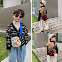 Baby Buns Bag Children Personality Slanted Satchel Korean version Leisure Canvas Zero Money Bag National Tide Male Girl Little Satchel Wave