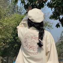 Flower pig store doll collar quilted jacket female 2022 new autumn and winter small college style embroidered baseball uniform