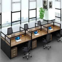 Office furniture Simple modern computer desk 4 6-person screen deck work station staff office desk and chair combination