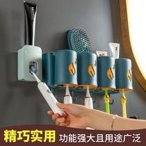 Bathroom toothbrush rack Light luxury washstand Bathroom toothpaste toothbrush rack pylons Wall-mounted suit