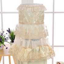 Fabric pastoral lace fashion Hood dust cover European home living room water dispenser two-piece set