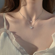 Sturbolea 2021 new butterfly double necklace simple design sense niche temperament cold wind choker