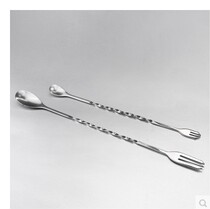 32cm stainless steel long bar spoon fork spoon spiral stirring rod straight mixing spoon mixing stick long bar spoon 12 inch 9 inch
