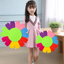 Seven-color smiley face sun flower Games admission props Sunflower dance flower Kindergarten 61 dance performance flower