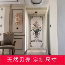 AFSJ shell mosaic European-style pastoral parquet dense spell entrance pattern living room background wall tile customization