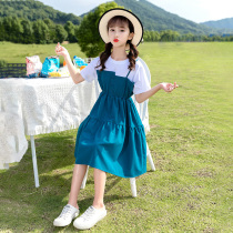 Girls  clothes net red dress summer dress 2021 new thin section childrens summer girl skirt