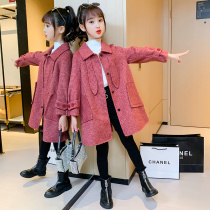 Girls winter style Trendy Subcoat 2021 New Childrens Big Boy Girl Autumn Winter Clothing Foreign Pistachio Fur Coats