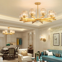 Nordic lamp home creative light luxury post-modern simple atmospheric crystal chandelier living room bedroom study dining room lamp