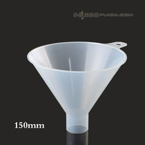 Wide mouth powder funnel 150mm transparent short neck funnel PP large diameter plastic funnel reagent feeding can be suspended