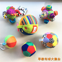 Clearance baby rattle hand grab ball baby toy early education vision grip training Bell red baby soft cloth ball