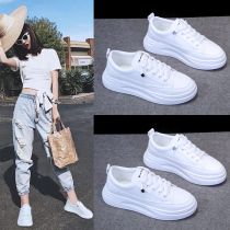 Korean leather white shoes womens shoes board shoes all-match explosive 2021 spring new dad net sports white shoes summer